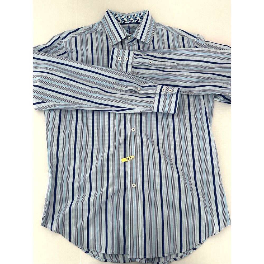 Robert Graham "Knowledge, Wisdom, Truth" Men's Striped Sport Shirt Size M